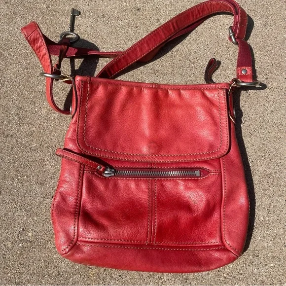 Fossil Red Leather Women's Bag - Picture 4 of 12